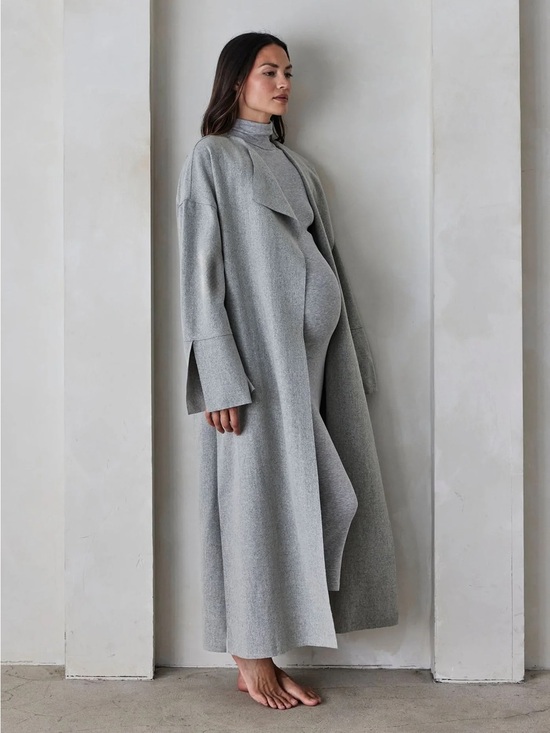 Bumpsuit Jackets & Blazers - Grey Open-Front Trench Coat - Brand: Bumpsuit maternity
